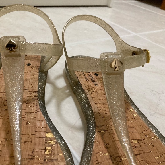 Kate Spade Clear/Gold sparkle jelly sandals Size 10 - Picture 5 of 8